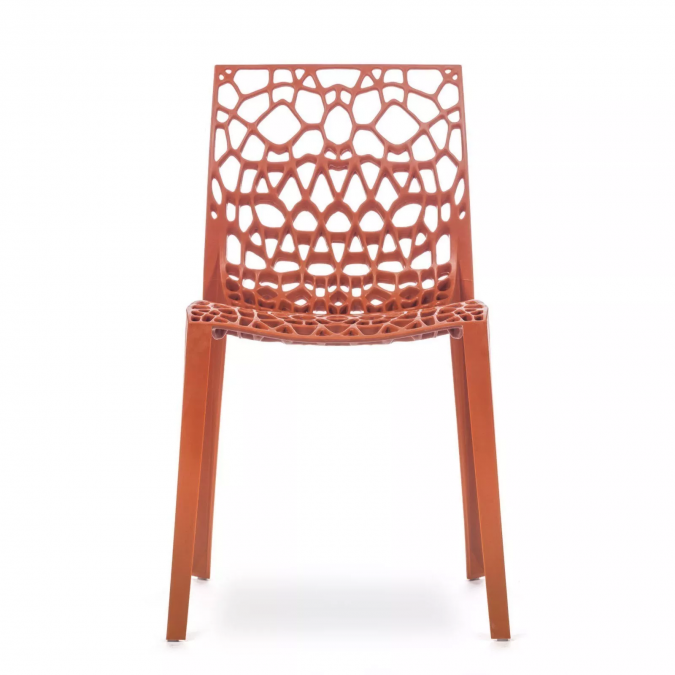 Cadeira Coral Fixa - Dark Orange